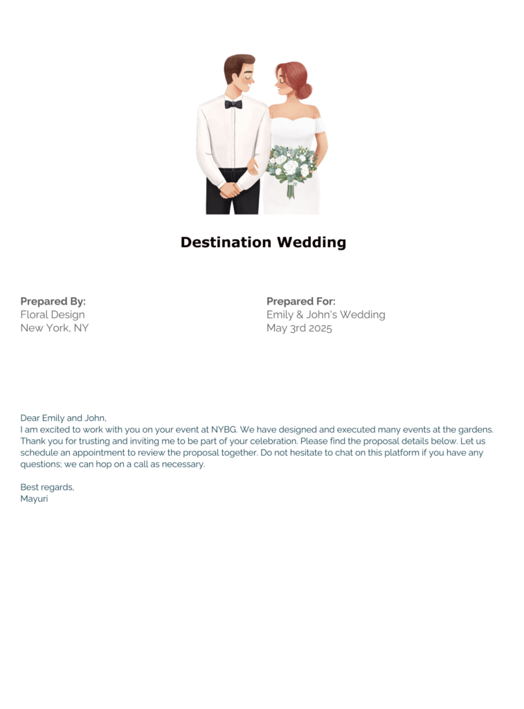 Floral Proposal Template Cover Page